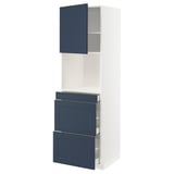 METOD / MAXIMERA Hi cab f micro combi w door/3 drwrs, white Axstad/matt blue, 60x60x200 cm