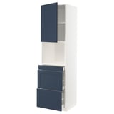 METOD / MAXIMERA Hi cab f micro combi w door/3 drwrs, white Axstad/matt blue, 60x60x220 cm