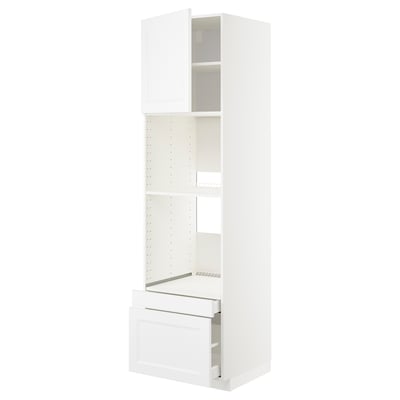 METOD / MAXIMERA Hi cab f ov/combi ov w dr/2 drwrs, white/Axstad matt white, 60x60x220 cm