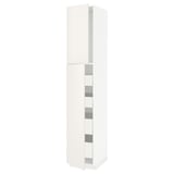 METOD / MAXIMERA Hi cab w 2 doors/4 drawers, white/Veddinge white, 40x60x220 cm