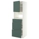 METOD / MAXIMERA High cabinet f built-in appliances, white/Aspudden dark grey-green, 60x60x200 cm