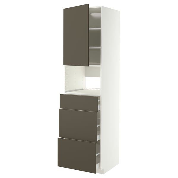 Modern kitchen unit: METOD with dark grey havstorp fronts, slim drawers, and shelves.