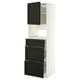 METOD kitchen unit: white frame, dark drawers, rectangular shape, modern design.