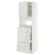 White IKEA METOD kitchen unit with 3 drawers and 1 cabinet, high-gloss finish.