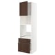 METOD / MAXIMERA High cabinet f built-in appliances, white/Sinarp brown, 60x60x220 cm