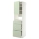 A tall kitchen unit from METOD in light green with multiple drawers and a cabinet.