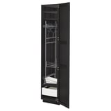 METOD / MAXIMERA High cabinet with cleaning interior, black/Lerhyttan black stained, 40x60x200 cm