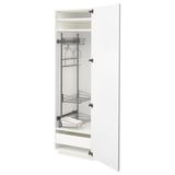 METOD / MAXIMERA High cabinet with cleaning interior, white/Axstad matt white, 60x60x200 cm