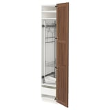 METOD / MAXIMERA High cabinet with cleaning interior, white Enköping/brown walnut effect, 40x60x200 cm