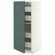 METOD / MAXIMERA High cabinet with drawers, white/Aspudden dark grey-green, 60x60x140 cm