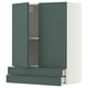 METOD / MAXIMERA Wall cabinet w 2 doors/2 drawers, white/Aspudden dark grey-green, 80x100 cm