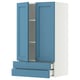METOD / MAXIMERA Wall cabinet w 2 doors/2 drawers, white/Lerhyttan blue, 60x100 cm