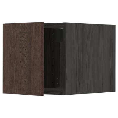 METOD Top cabinet, black/Sinarp brown, 40x40 cm