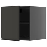 METOD Top cabinet for fridge/freezer, black-grey/Upplöv matt anthracite, 60x60 cm