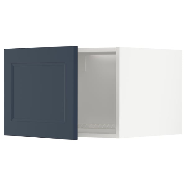 METOD Top cabinet for fridge/freezer, white Axstad/matt blue, 60x40 cm