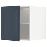 METOD Top cabinet for fridge/freezer, white Axstad/matt blue, 60x60 cm