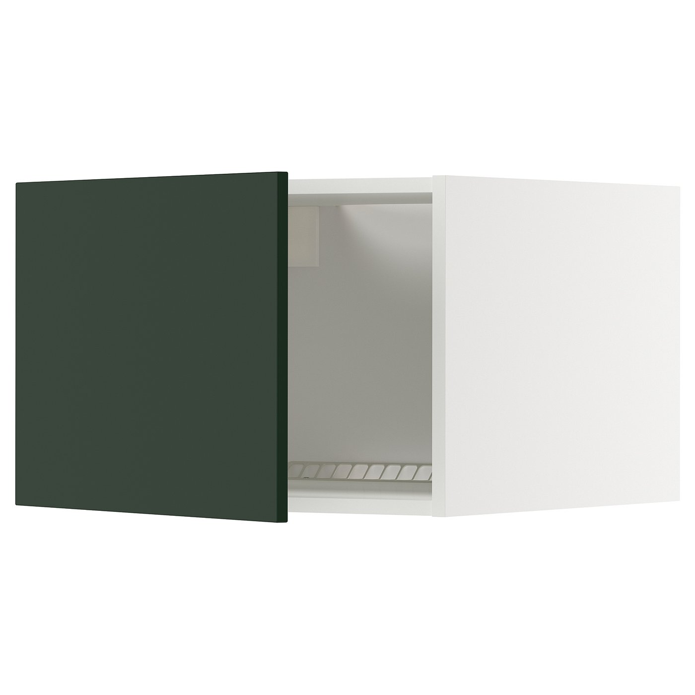METOD top cabinet for fridge/freezer, white/Havstorp deep green
