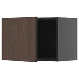METOD Wall cabinet, black-grey/Sinarp brown, 60x40 cm