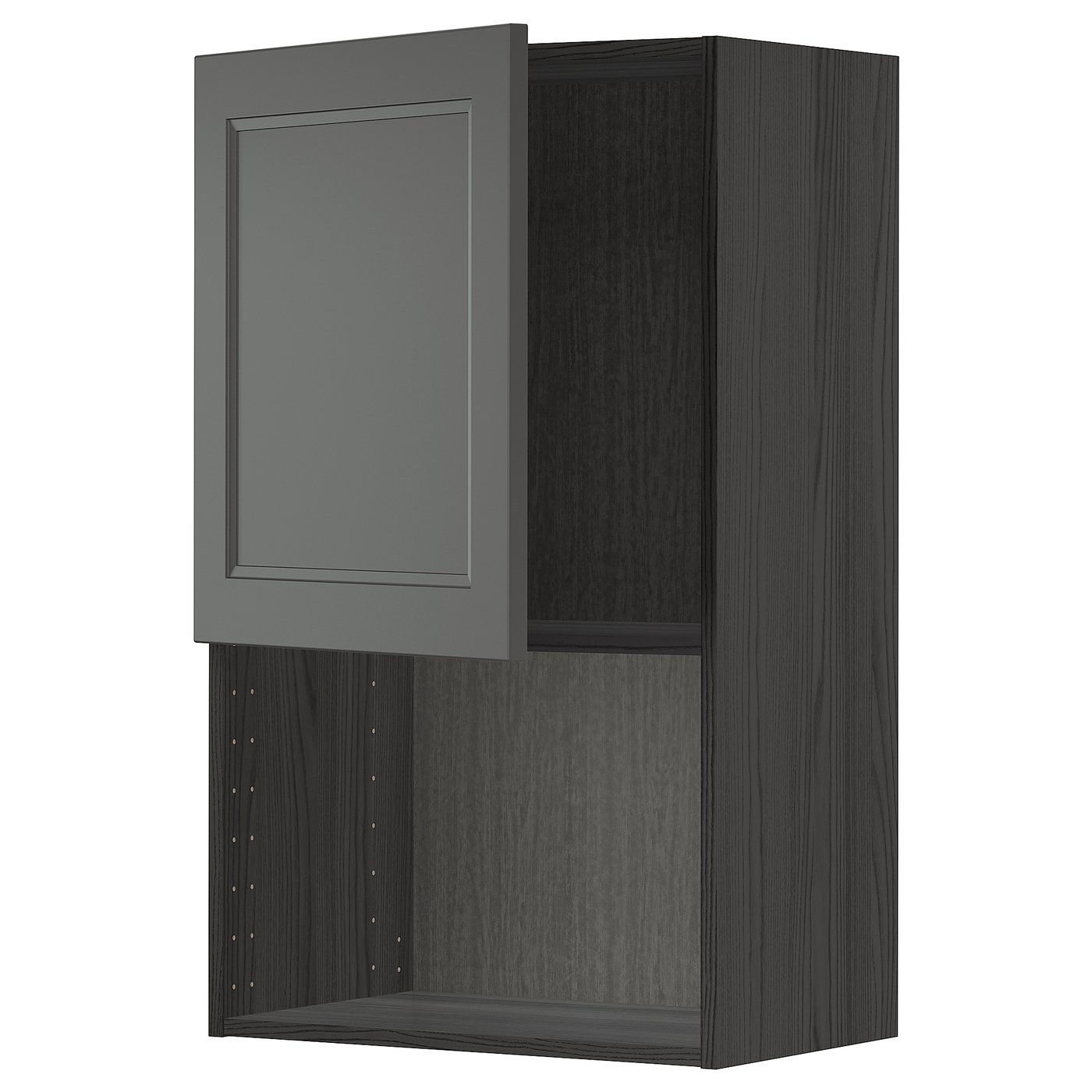 METOD wall for microwave oven, black/Axstad dark grey, 60x100