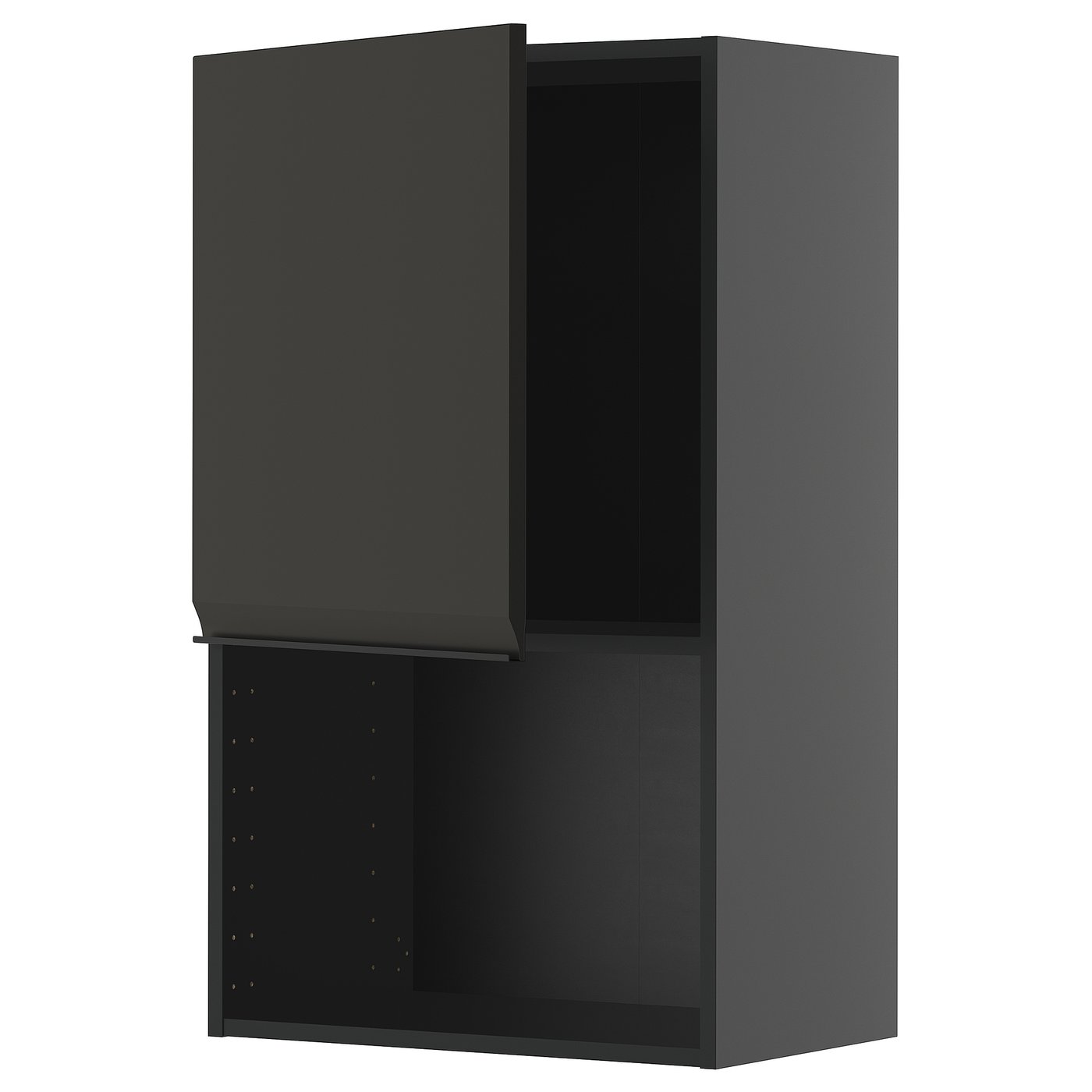 METOD wall cabinet for microwave oven, black-grey/Upplöv matt ...