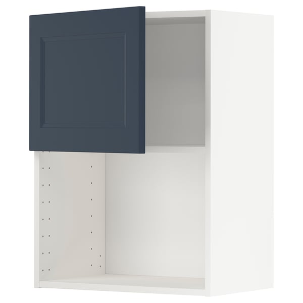 METOD Wall cabinet for microwave oven, white Axstad/matt blue, 60x80 cm