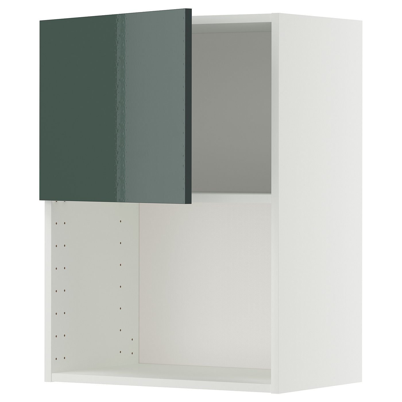 METOD wall cabinet for microwave oven, white/Kallarp high-gloss dark ...
