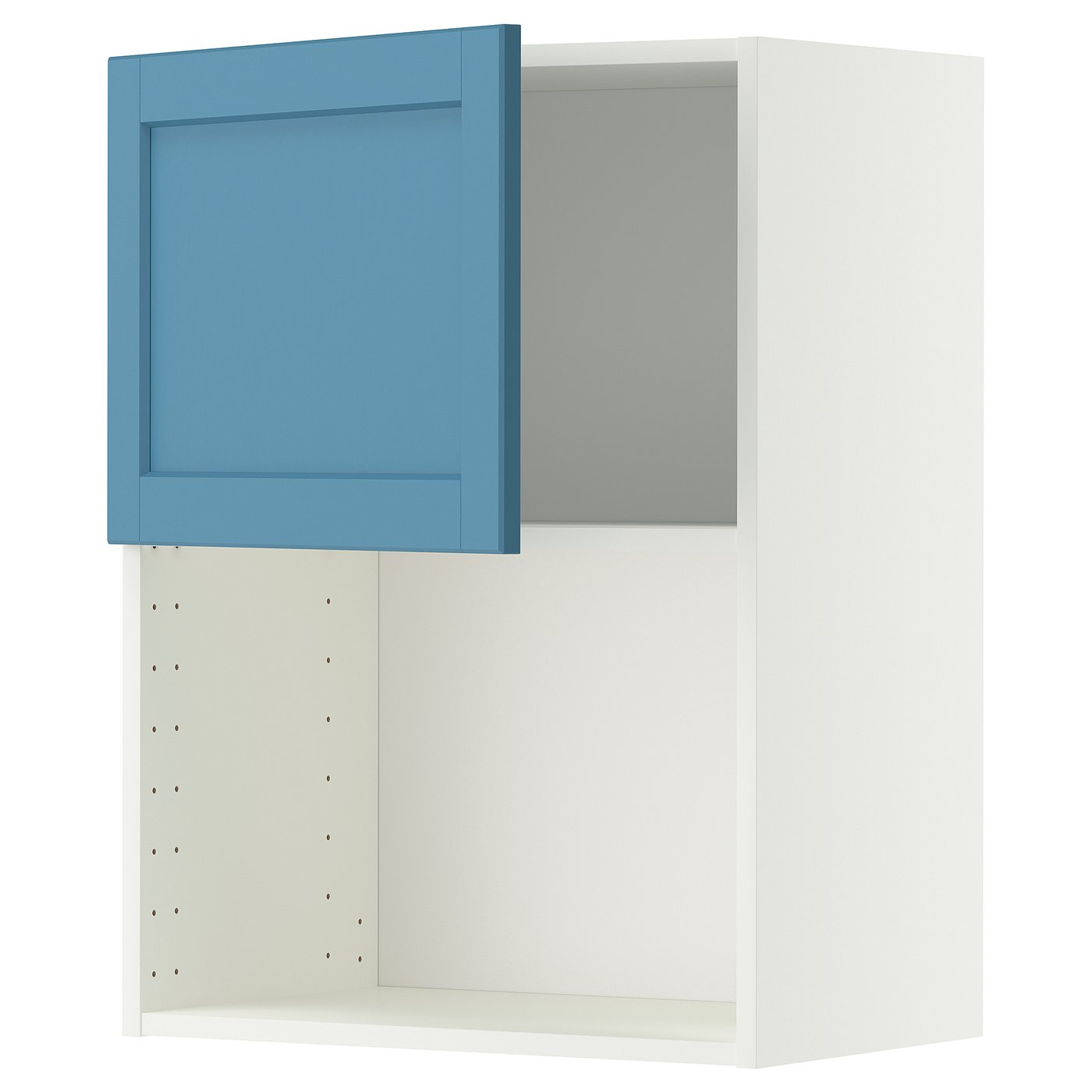 METOD wall cabinet for microwave oven, white/Lerhyttan blue, 60x80 cm ...