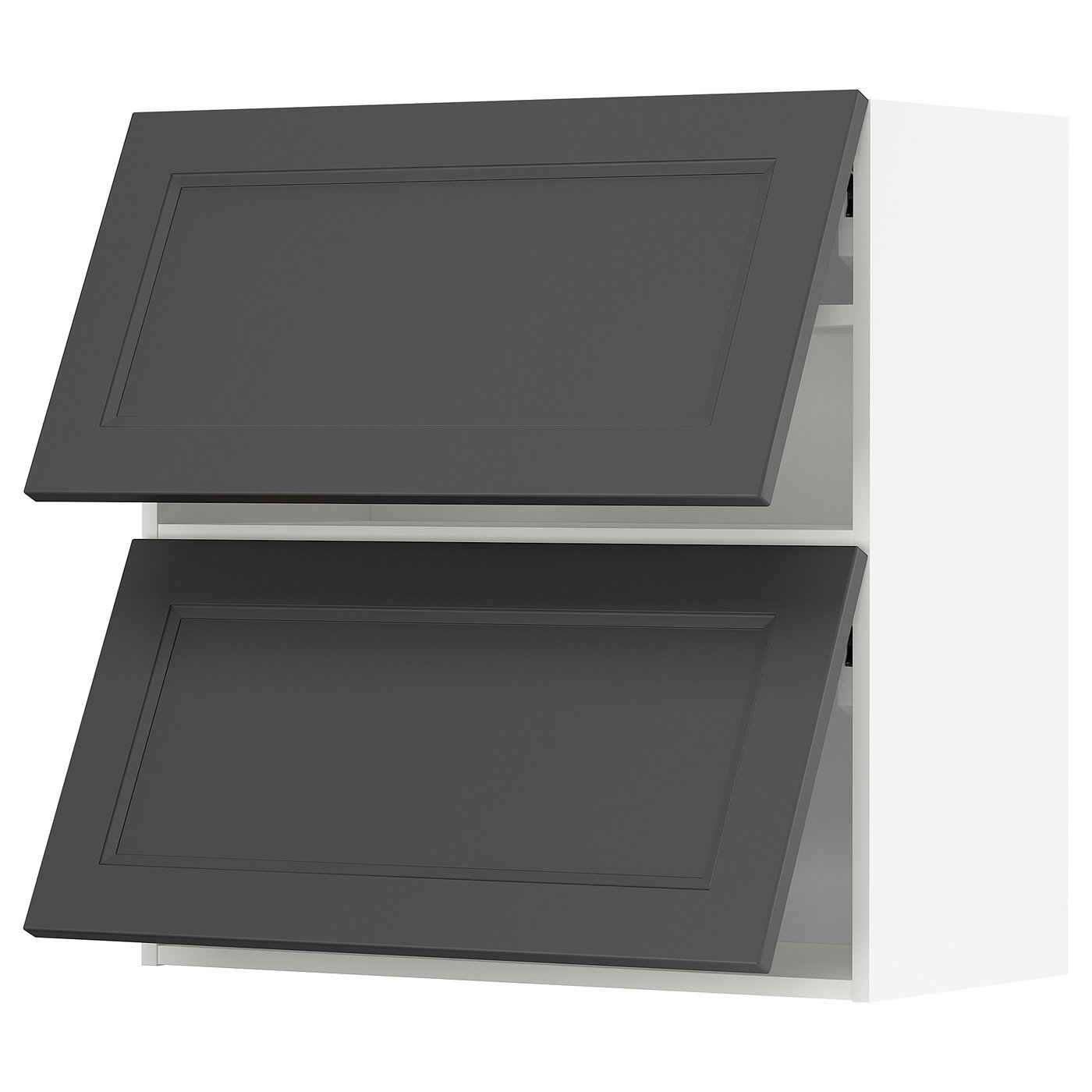 METOD wall horizontal with 2 doors, white/Axstad dark grey