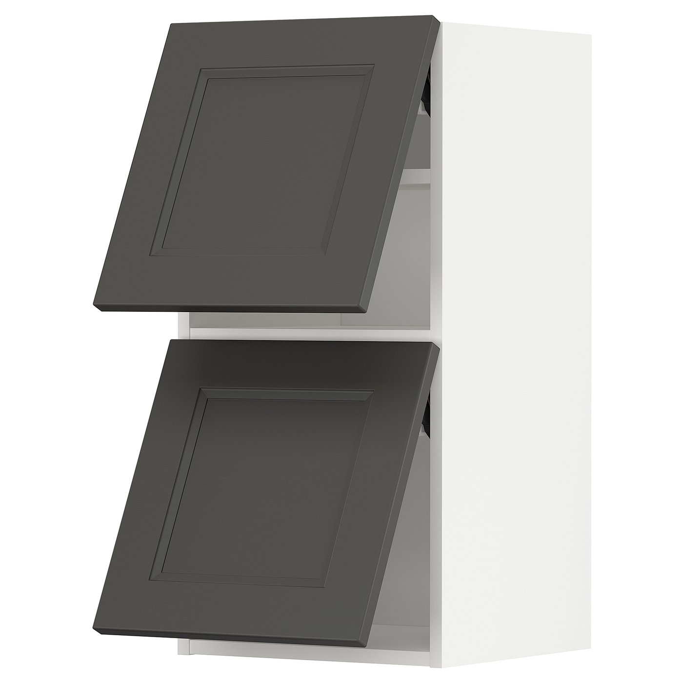 METOD wall horizontal with 2 doors, white/Axstad dark grey