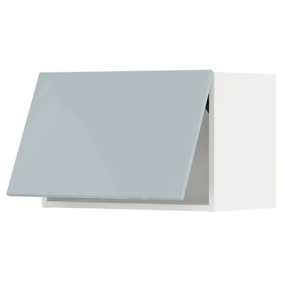 METOD Wall cabinet horizontal, white/Kallarp light grey-blue, 60x40 cm