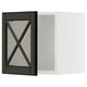 METOD Wall cabinet w glass door/crossbar., white/Bodbyn black, 40x40 cm
