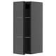 METOD Wall cabinet w shelves/glass door, black-grey/Hejsta anthracite reeded glass, 30x80 cm