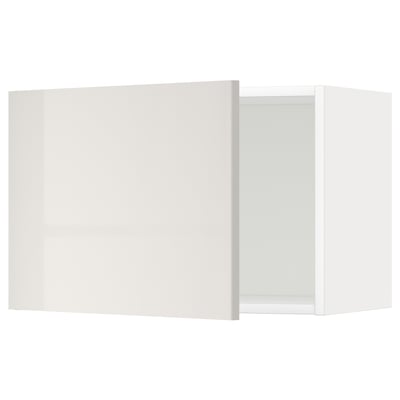 METOD Wall cabinet, white/Ringhult light grey, 60x40 cm