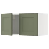 METOD Wall cabinet with 2 doors, white/Axstad grey-green, 80x40 cm