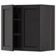 METOD Wall cabinet with shelves/2 doors, black/Lerhyttan black stained, 60x60 cm