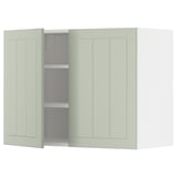METOD Wall cabinet with shelves/2 doors, white/Stensund light green, 80x60 cm