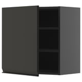 METOD Wall cabinet with shelves, black-grey/Upplöv matt anthracite, 60x60 cm