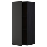 METOD Wall cabinet with shelves, black/Upplöv matt anthracite, 40x100 cm