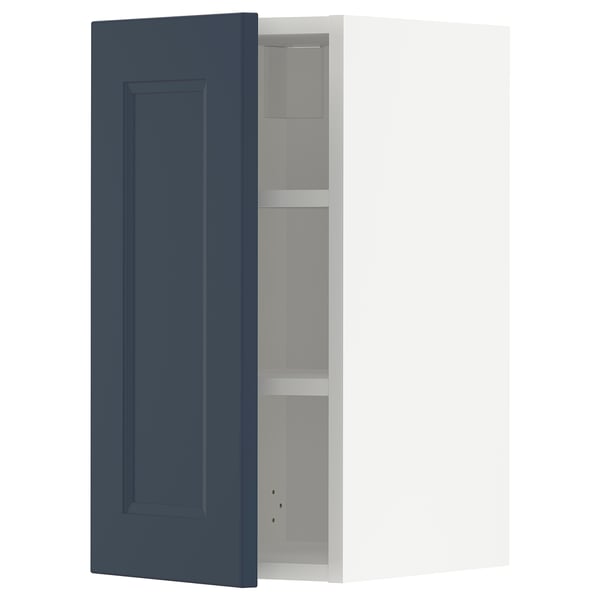METOD Wall cabinet with shelves, white Axstad/matt blue, 30x60 cm