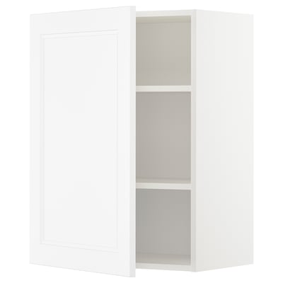 METOD Wall cabinet with shelves, white/Axstad matt white, 60x80 cm