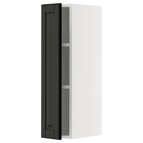Modern black cabinet with white kitchen unit.