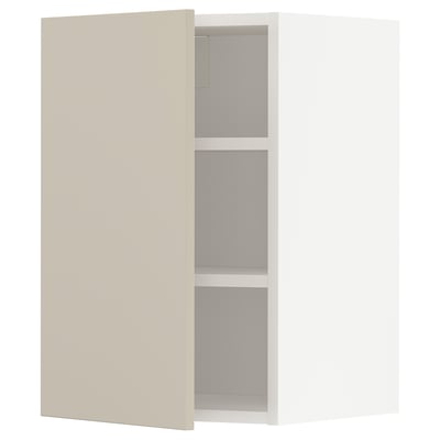 METOD Wall cabinet with shelves, white/Havstorp beige, 40x60 cm