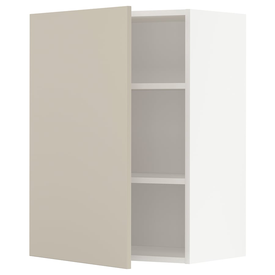 METOD wall with shelves, white/Havstorp beige, 60x80 cm IKEA