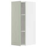 METOD Wall cabinet with shelves, white/Stensund light green, 30x80 cm
