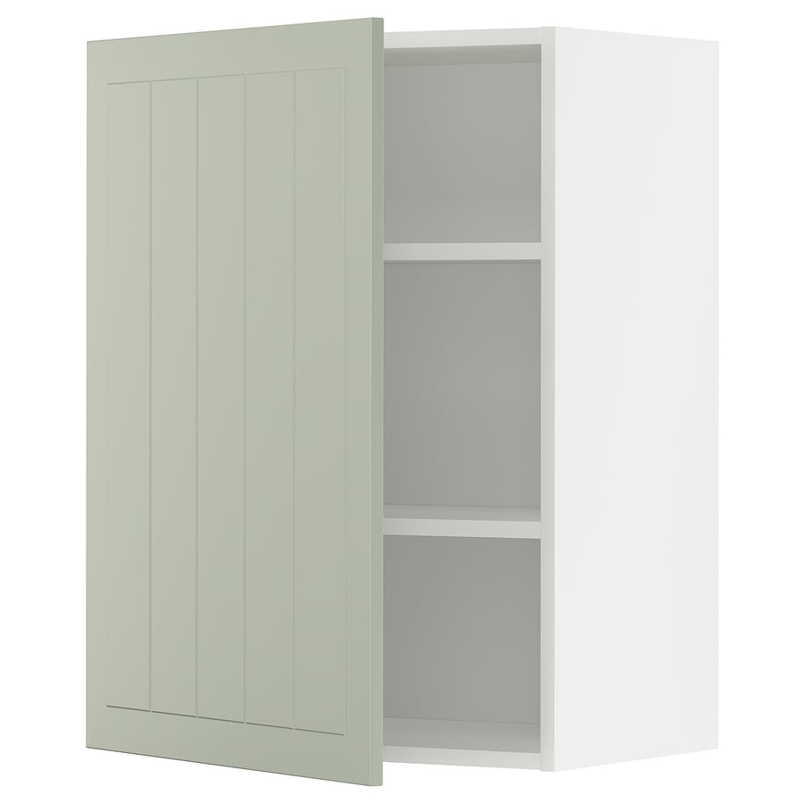 METOD wall with shelves, white/Stensund light green, 60x80 cm