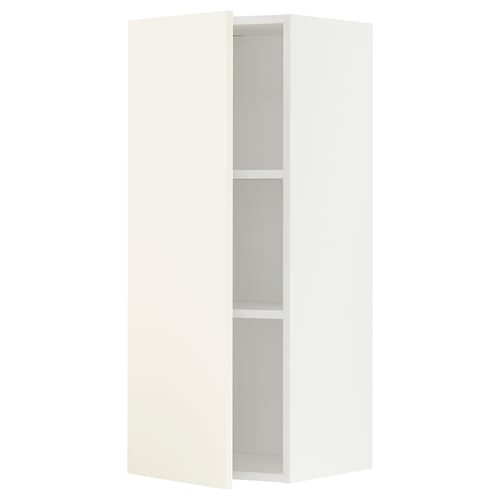 METOD wall with shelves, white/Vallstena white, 40x100 cm IKEA