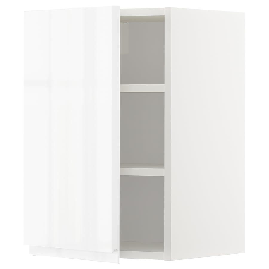 METOD wall with shelves, white/Voxtorp highgloss/white, 40x60
