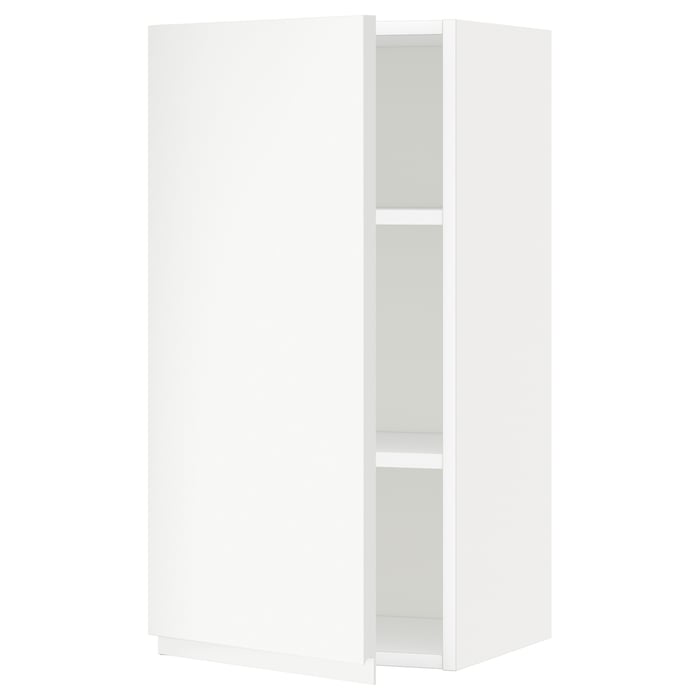 METOD wall with shelves, white/Voxtorp matt white, 40x80 cm IKEA