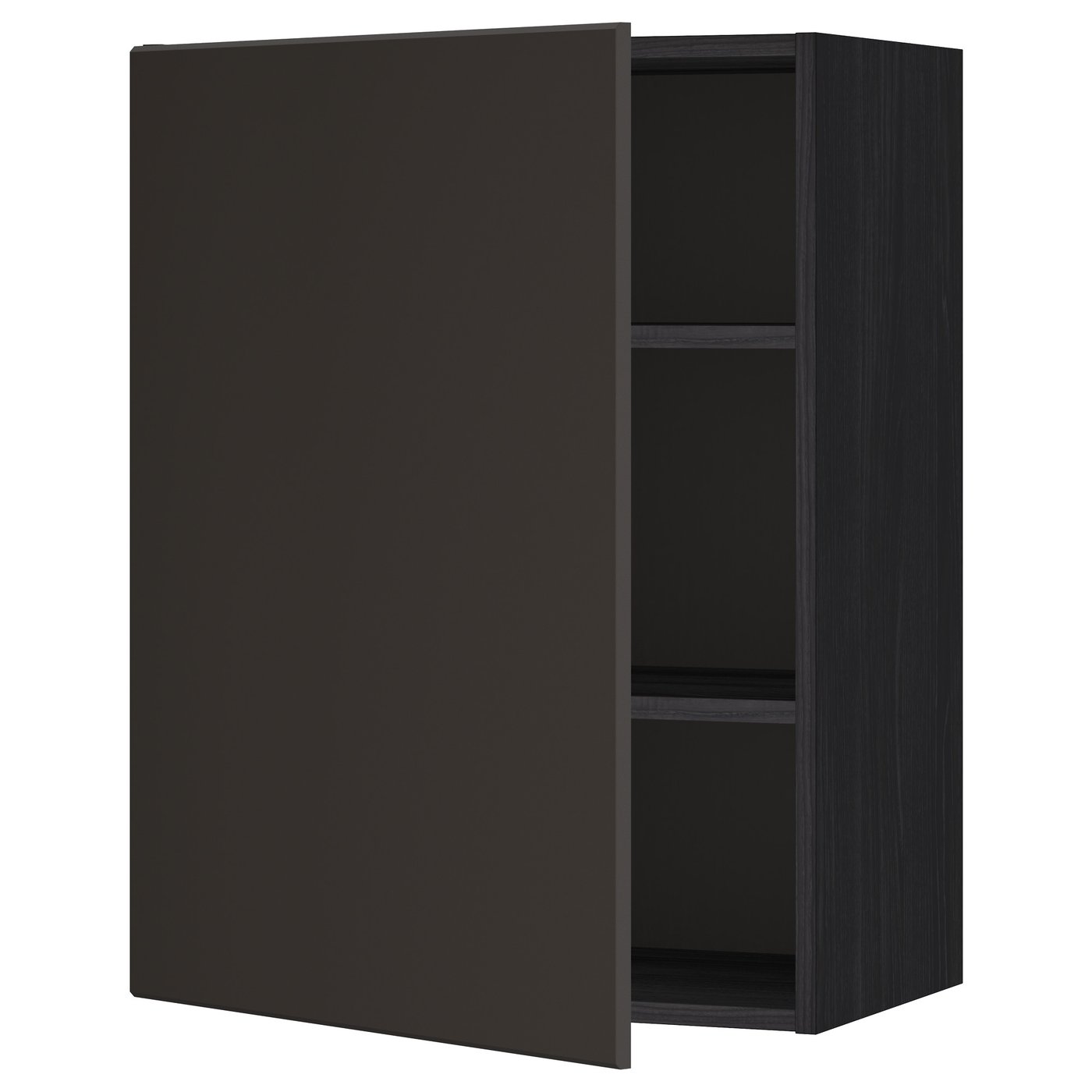 METOD black, Kungsbacka anthracite, Wall with shelves, 60x80 cm