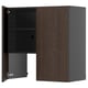 METOD Wall cb f extr hood w shlf/door, black-grey/Sinarp brown, 80x80 cm